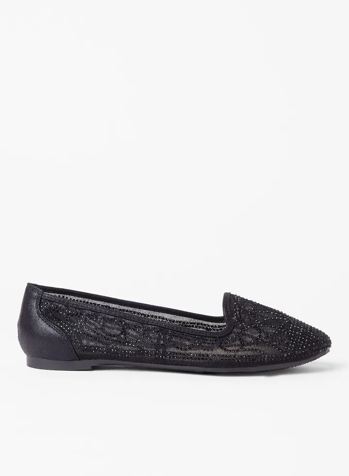 Embellished Stylish Ballerina Black
