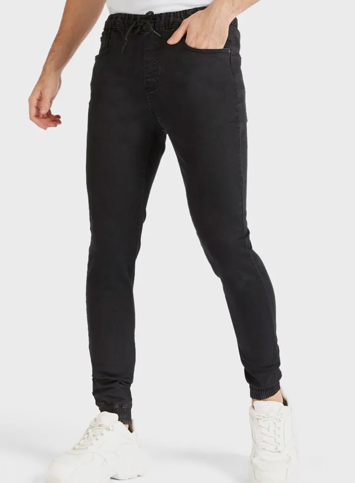 Skinny Fit Casual Jeans Black