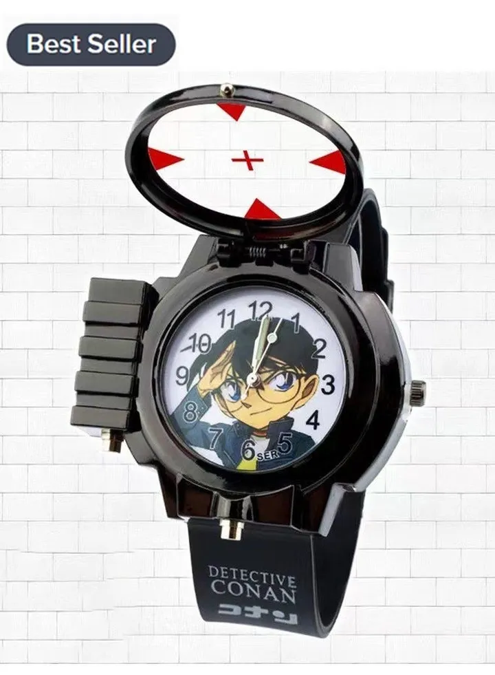 New Anime Conan Quartz Children's Watch with Red Laser Light