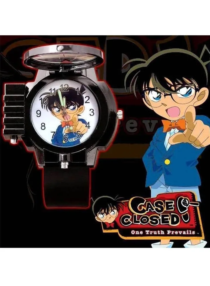 New Anime Conan Quartz Children's Watch with Red Laser Light