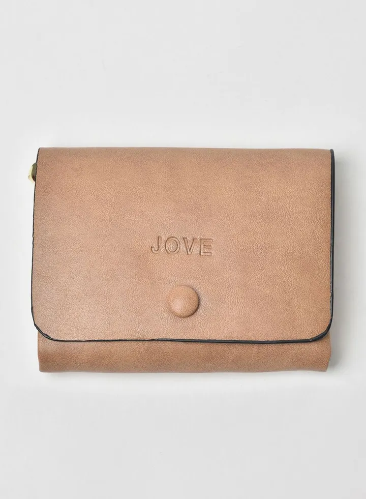 Logo Detail Fashionable Stylish Wallet Beige