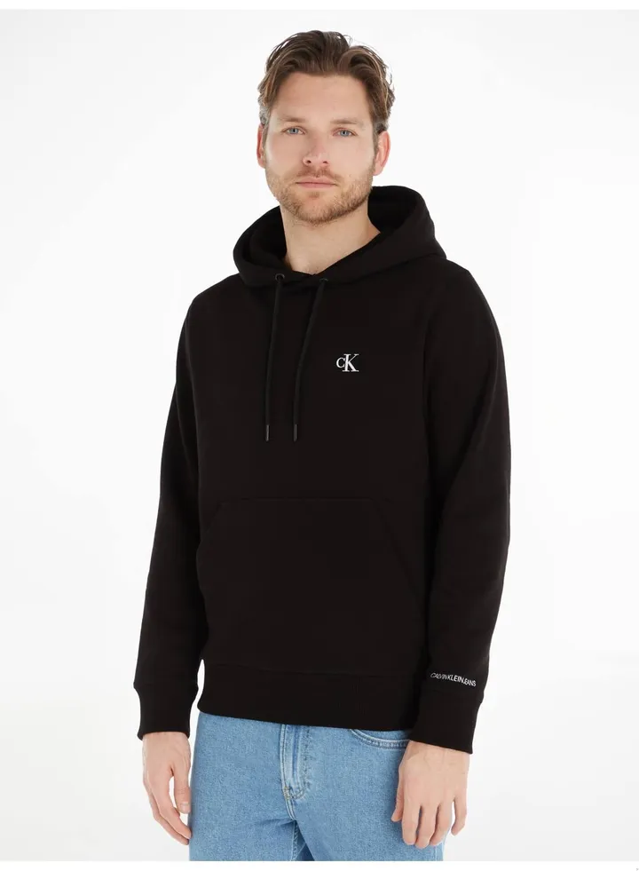 Men's Cotton Blend Fleece Hoodie, Black