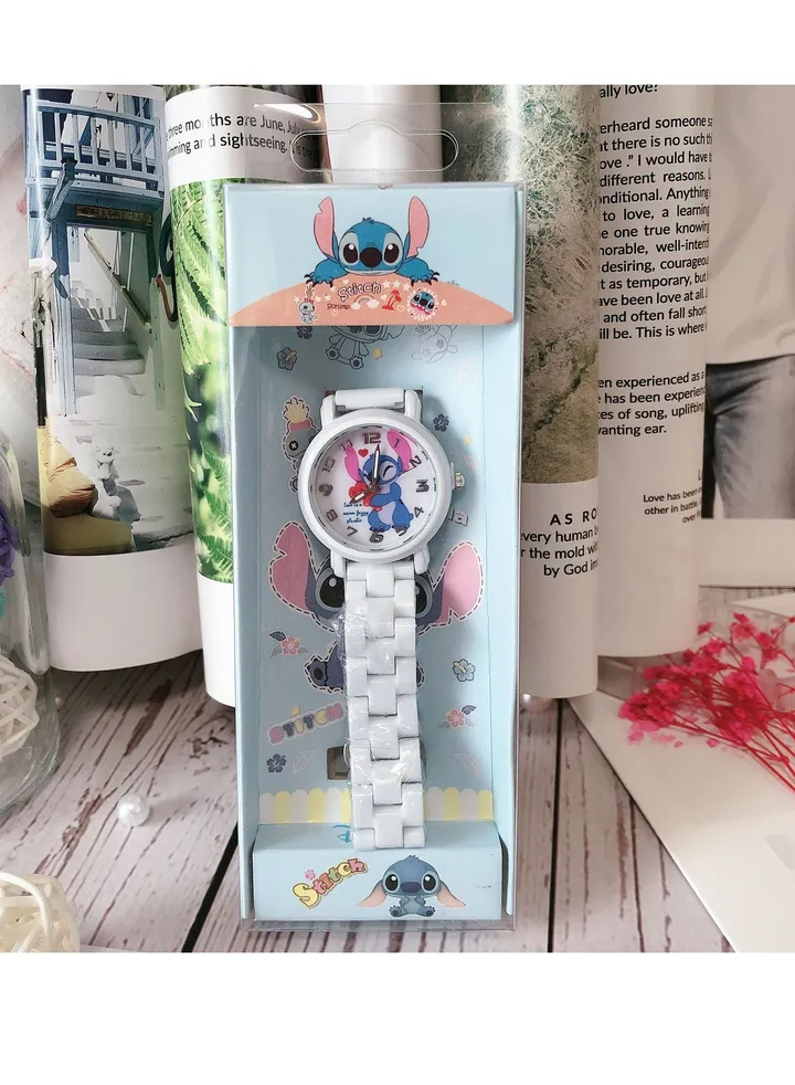 Stitch Children's Cartoon Waterproof Student Watch White