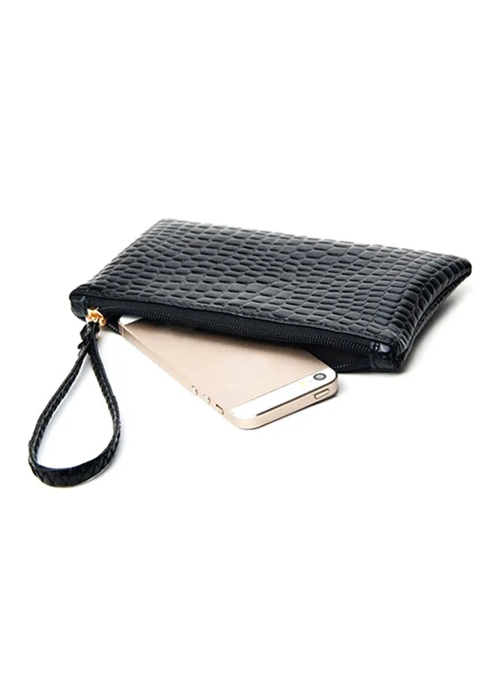 Faux Leather Purse Black