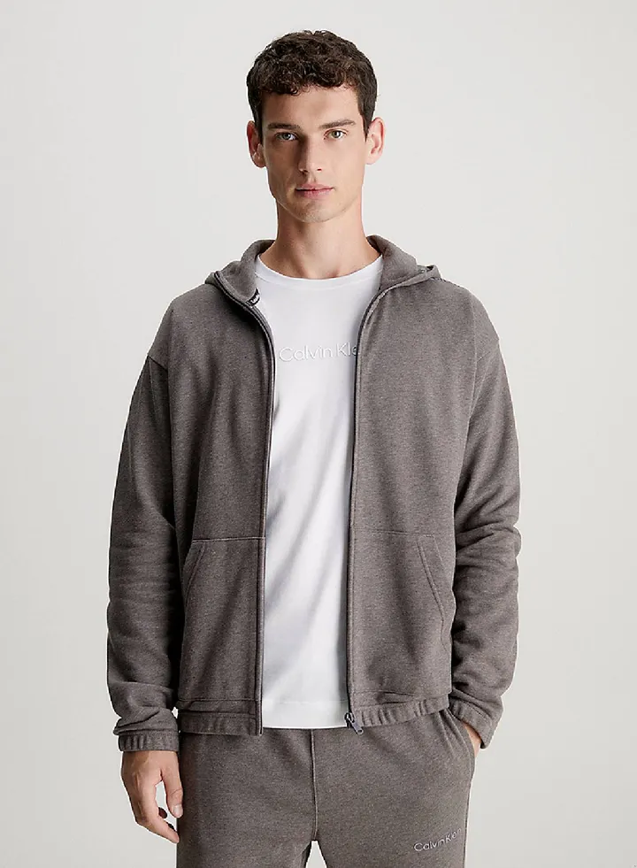 Men's Cotton Terry Hoodie, Grey