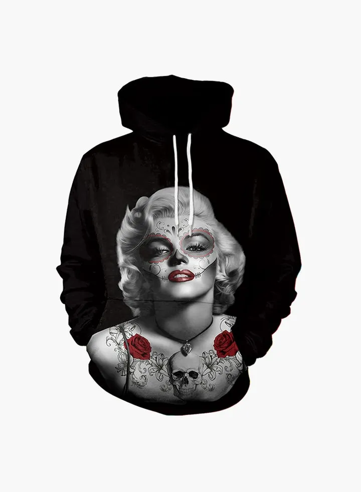 3D Printing Long Sleeve Hoodie Black