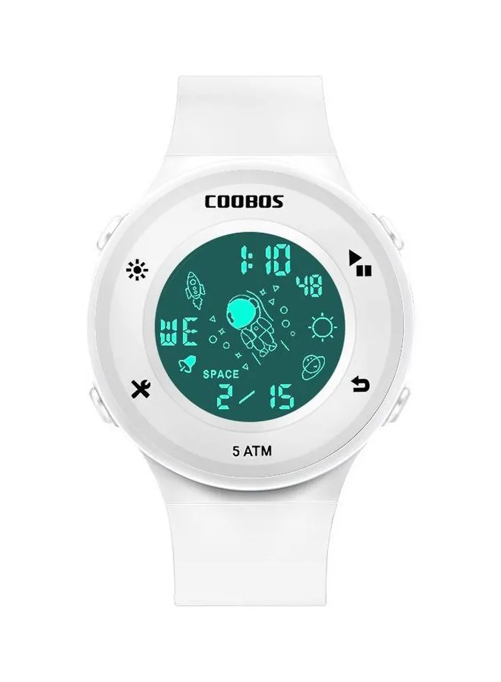 Kids Water Resistant Rubber Digital Watch White