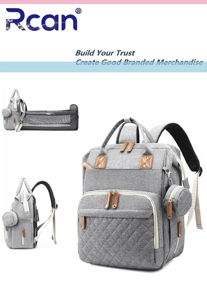 Baby Diaper Bag Backpack with USB Port Outdoor Travel Large Capacity Durable Maternity and Baby Bag Multifunctional Waterproof Handbag for Baby Mother