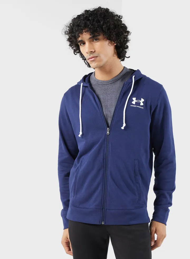 Rival Terry Logo Full Zip Hoodie