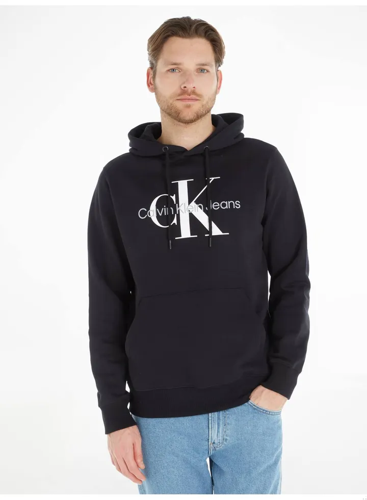 Men's Monogram Hoodie, Cotton, Black