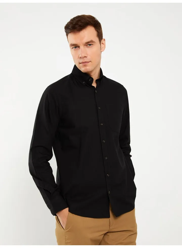 Regular Fit Long Sleeve Oxford Men's Shirt