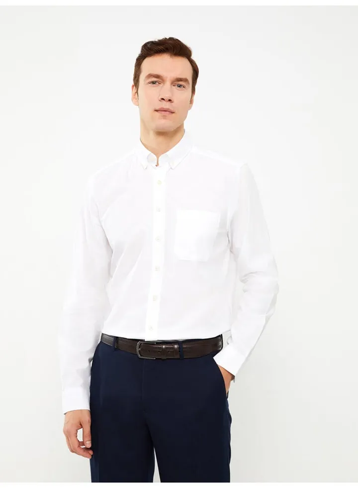 Regular Fit Long Sleeve Oxford Men's Shirt