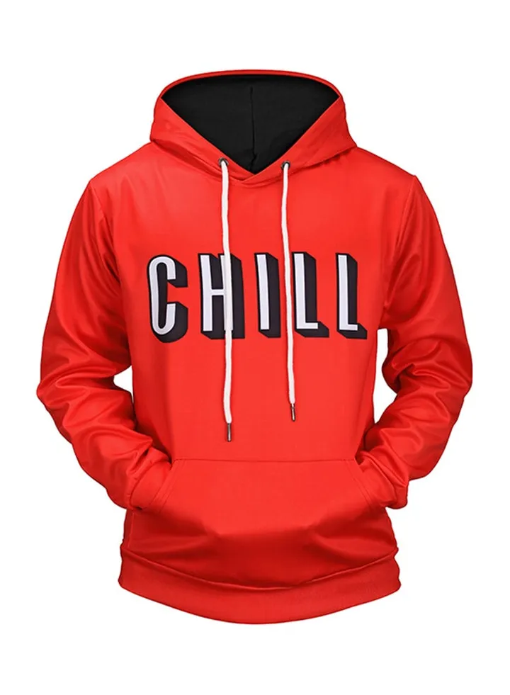 3D Printed Hoodie Red/White/Black