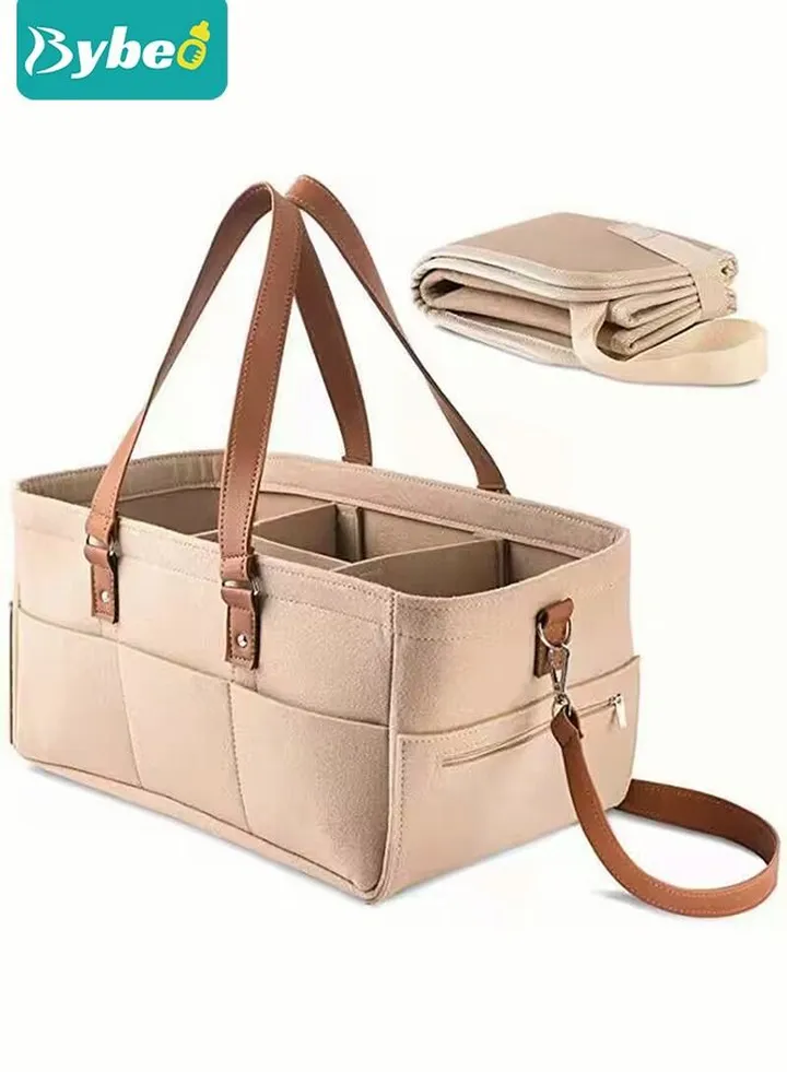 Portable Baby Diapers Storage Bag with Removable Dividers and Shoulder strap