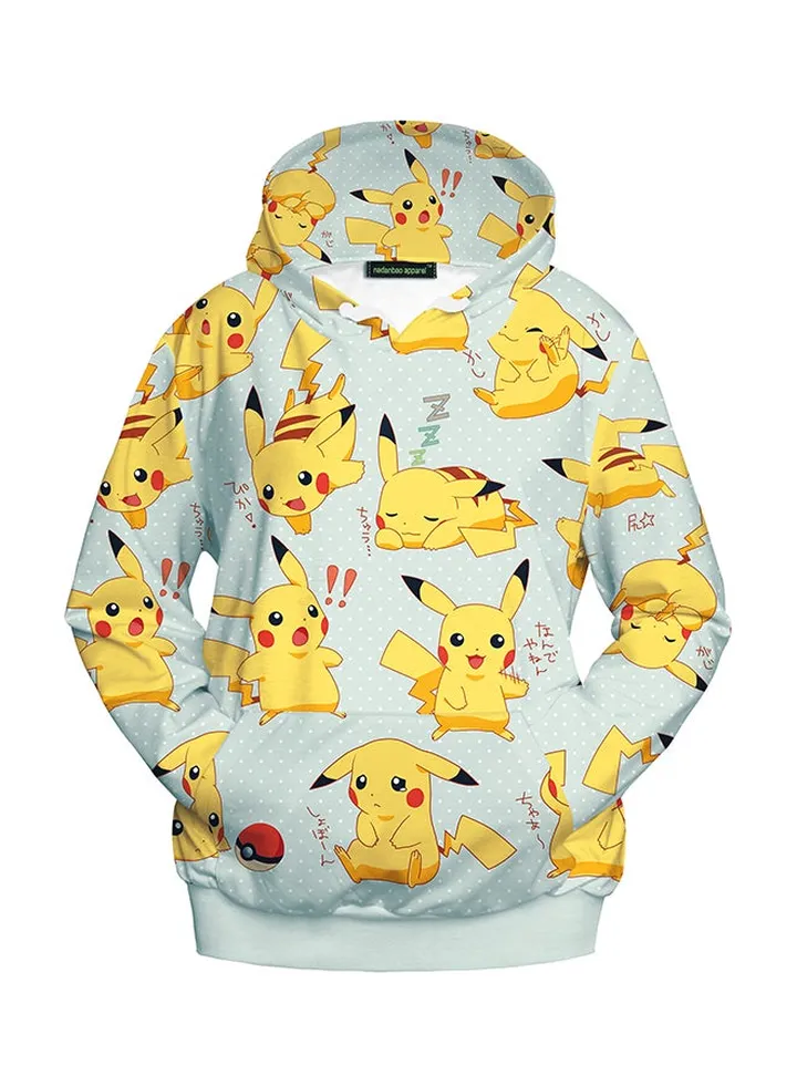 3D Printing Long Sleeve Hoodie Green/Yellow