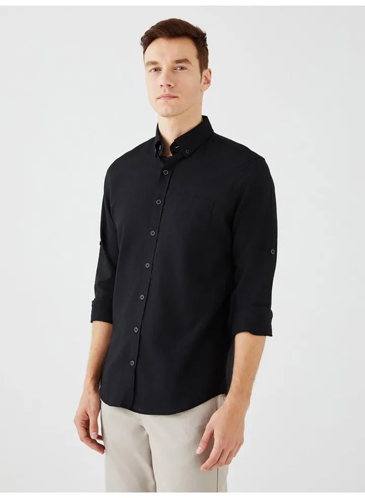 Regular Fit Long Sleeve Linen Men's Shirt