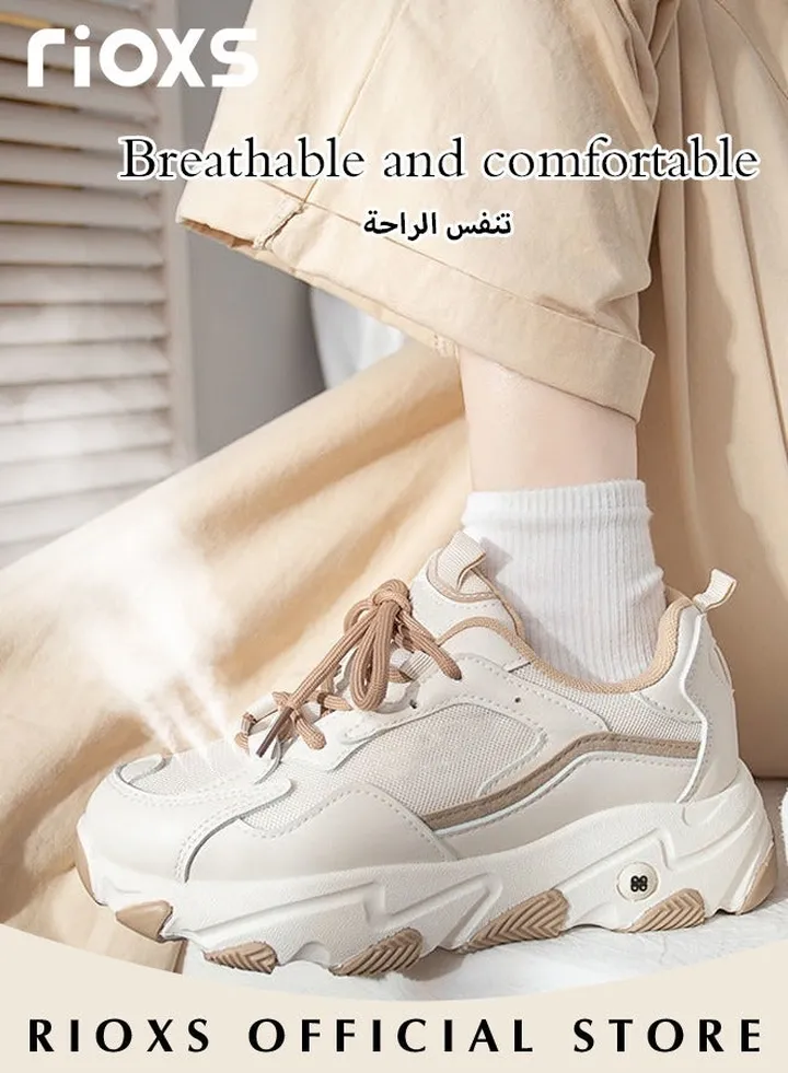 Women's Sports Shoes Mesh Breathable Platform Sneakers Casual Jogging Walking Shoes For Running