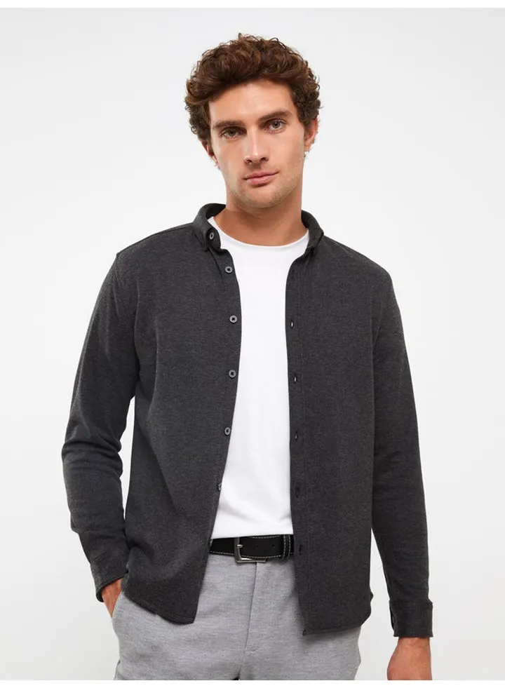 Slim Fit Long Sleeve Men's Shirt