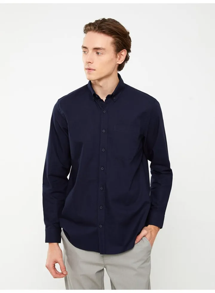 Regular Fit Long Sleeve Oxford Men's Shirt