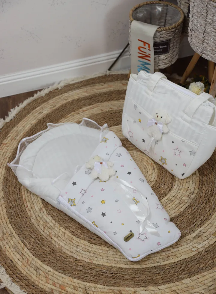 Newborn meds with portable diaper storage bag