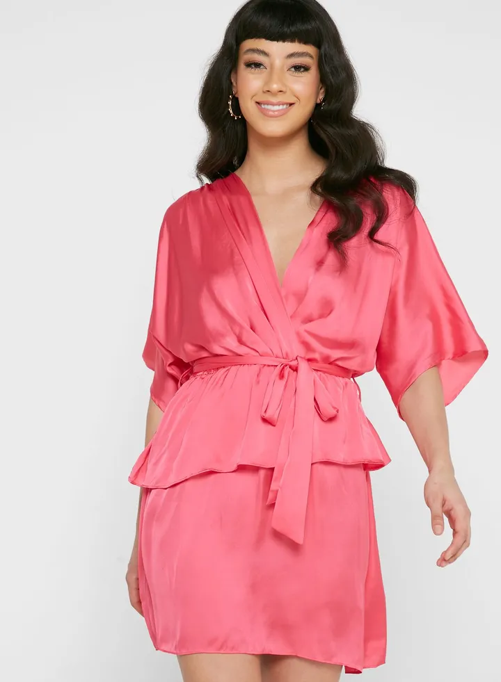 Belted Ruffle Detail Skaterdress