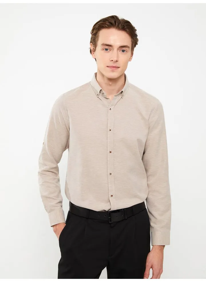Slim Fit Long Sleeve Men's Shirt