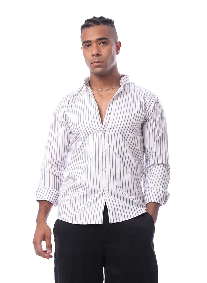 White Cotton Striped Comfy Shirt