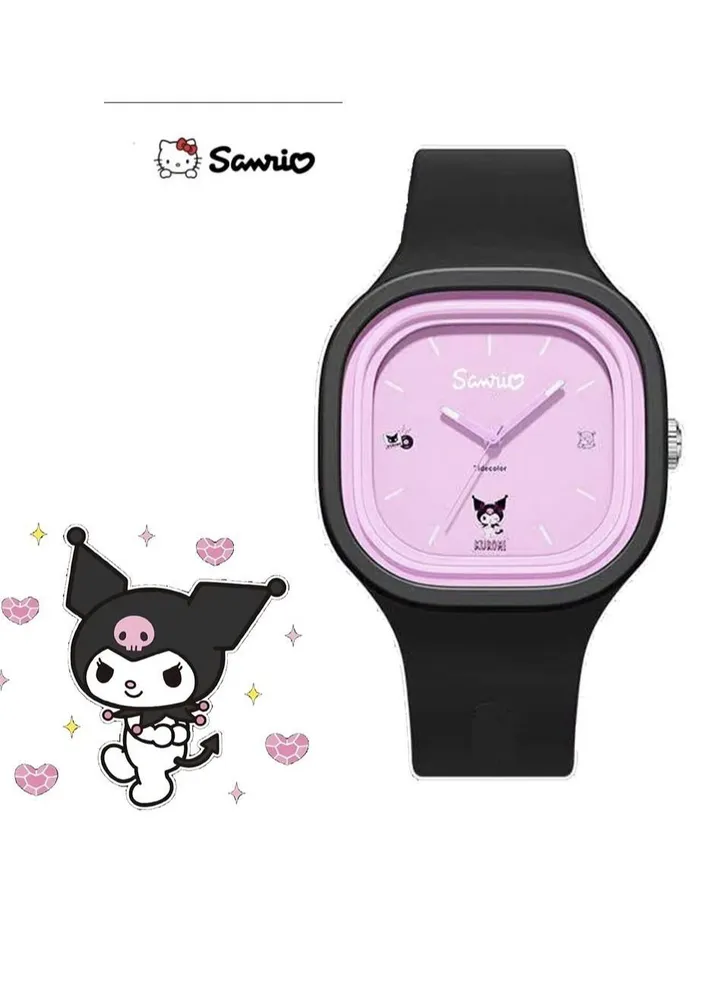 Kulomi Cartoon Silicone Children's Watch Black Purple