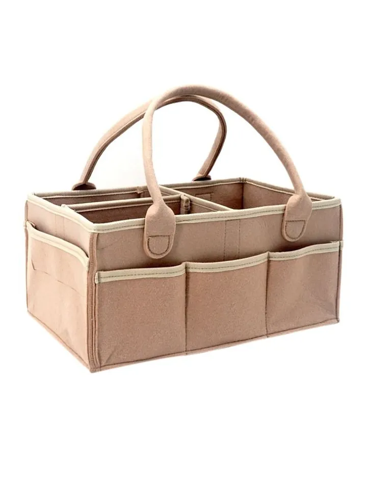Baby Diaper Caddy Organizer Basket Portable Storage Bin Large Nursery Bag, Newborn, Brown
