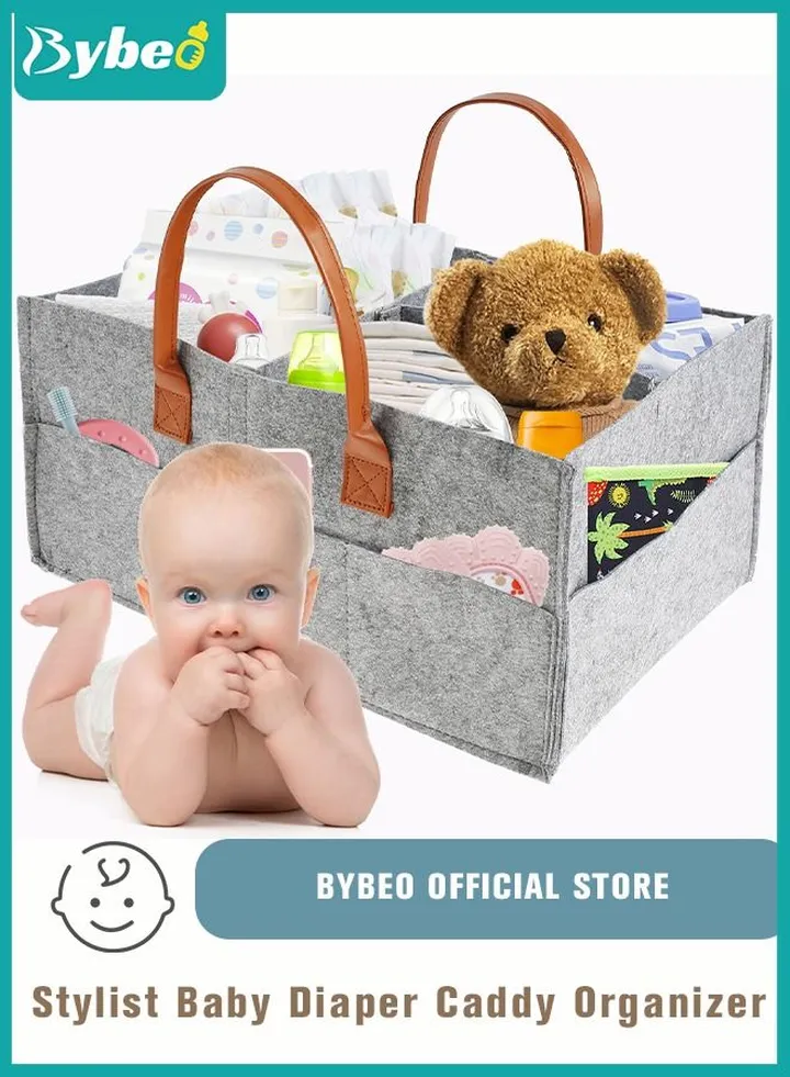 Portable Baby Diaper Caddy Storage Bag with Removable Dividers