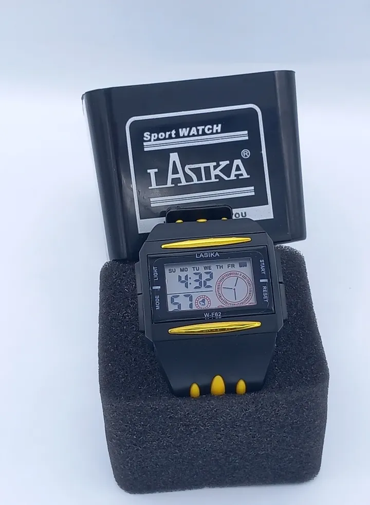 Black and yellow digital kids watch 991002