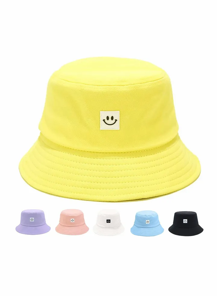 Bucket Hat Summer Travel Bucket Cap Beach Sun Hat Smile Visor for Women Men Teens (Smiling Face)