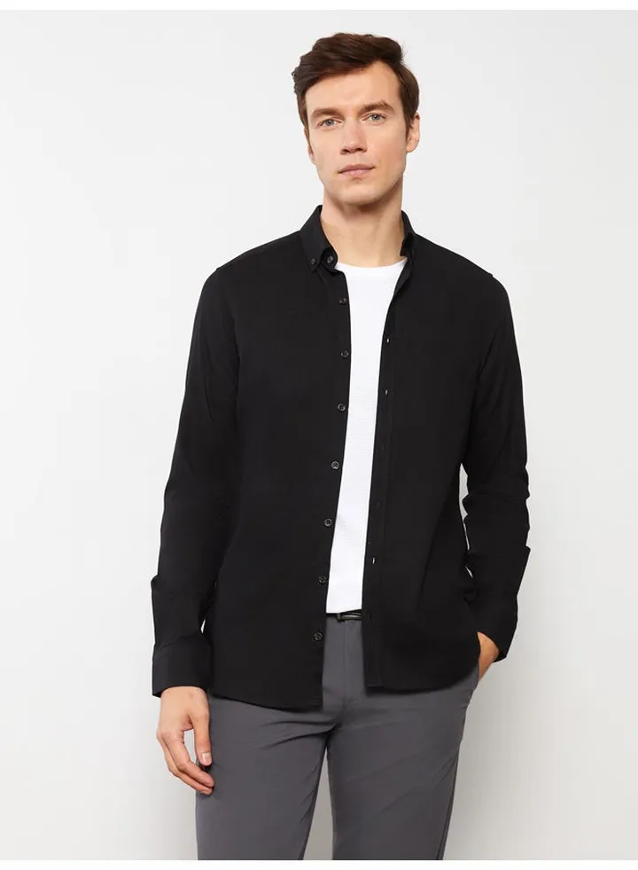 Slim Fit Long Sleeve Oxford Men's Shirt