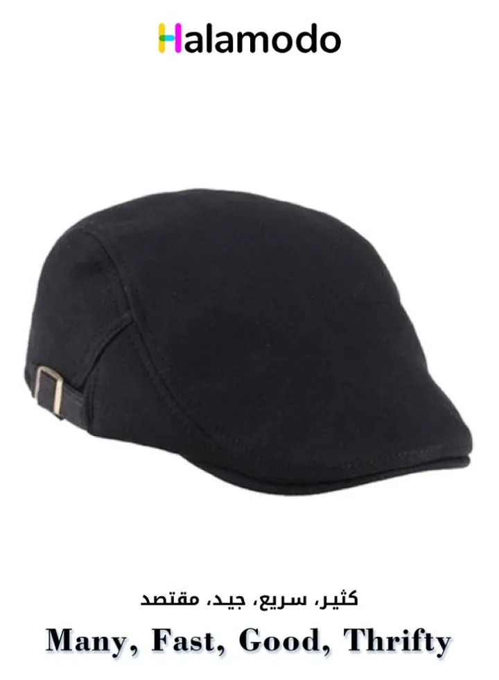 Black Unisex Peaked Cap Suitable for Spring and Summer