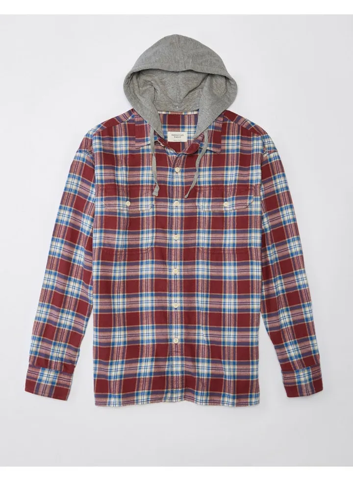 AE Super Soft Hooded Flannel Shirt