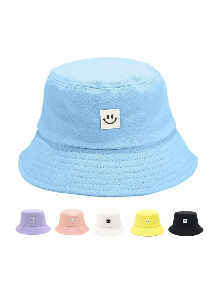 Bucket Hat Summer Travel Bucket Cap Beach Sun Hat Smile Visor for Women Men Teens (Smiling Face)
