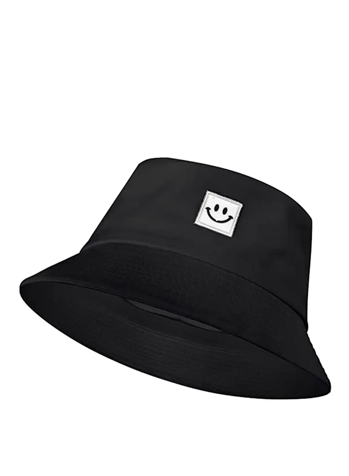 Bucket Hats,Travel Beach Sun Hat Flower Embroidery Outdoor Cap Unisex Summer Fashion Fisherman Cap for Teens Sun Protection Wide Brim Foldable Beach Fishing Hats (Black, 56-58 CM)