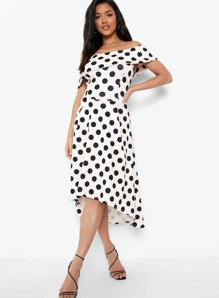Bardot Polka Dot Skater Dress