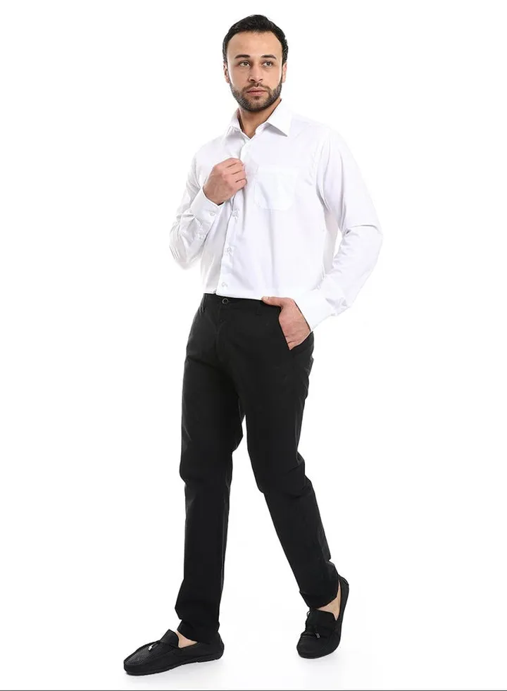 Classic Regular Fit Plain White Shirt_White