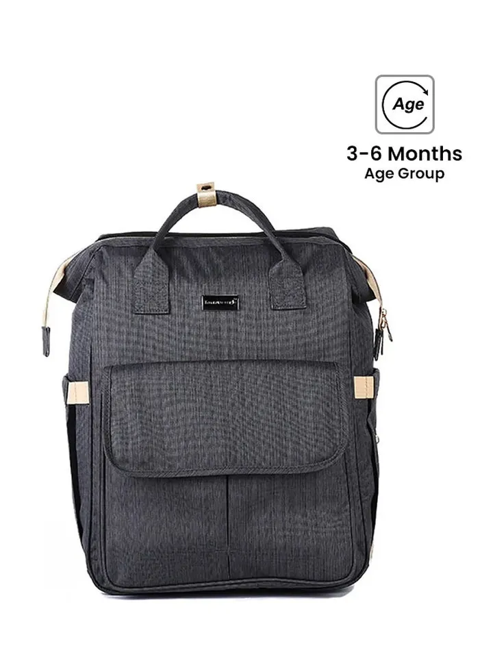 Multifunctional Portable Baby Variable Folding Bed Large Capacity Backpack - Black