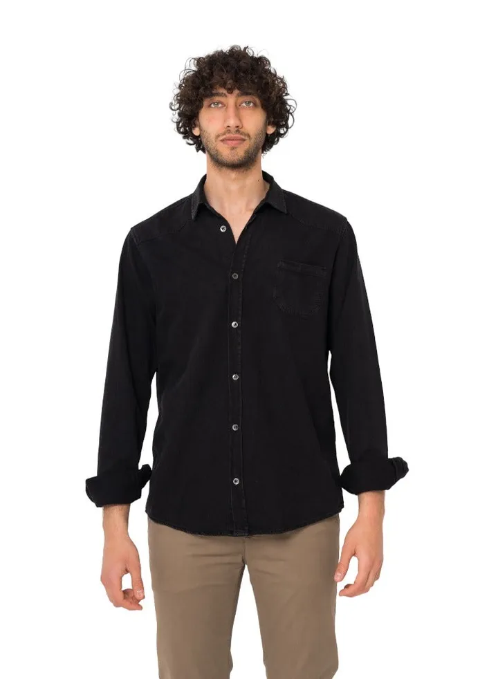 Slim Fit Denim Shirt With Pocket