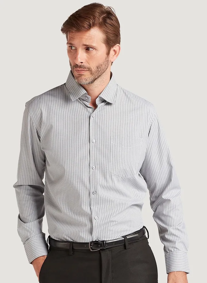 Printed Button Down Shirt with Long Sleeves and Chest Pocket