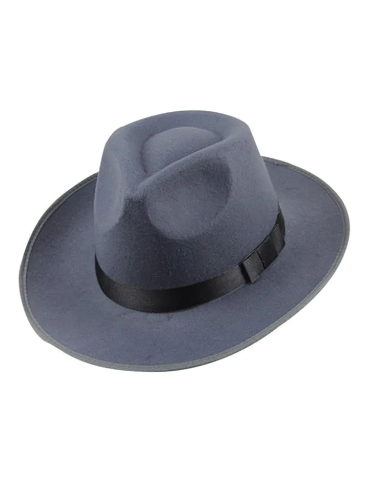 Wide Brim Fedora Panama Hat Grey