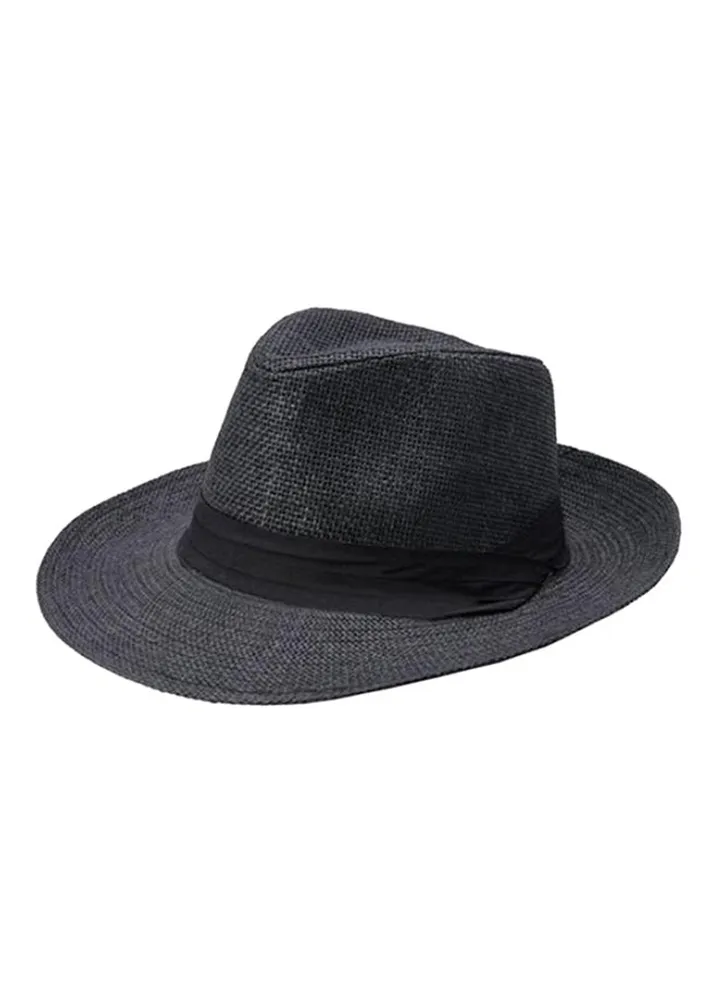 Ribbon Decor Panama Hat Black