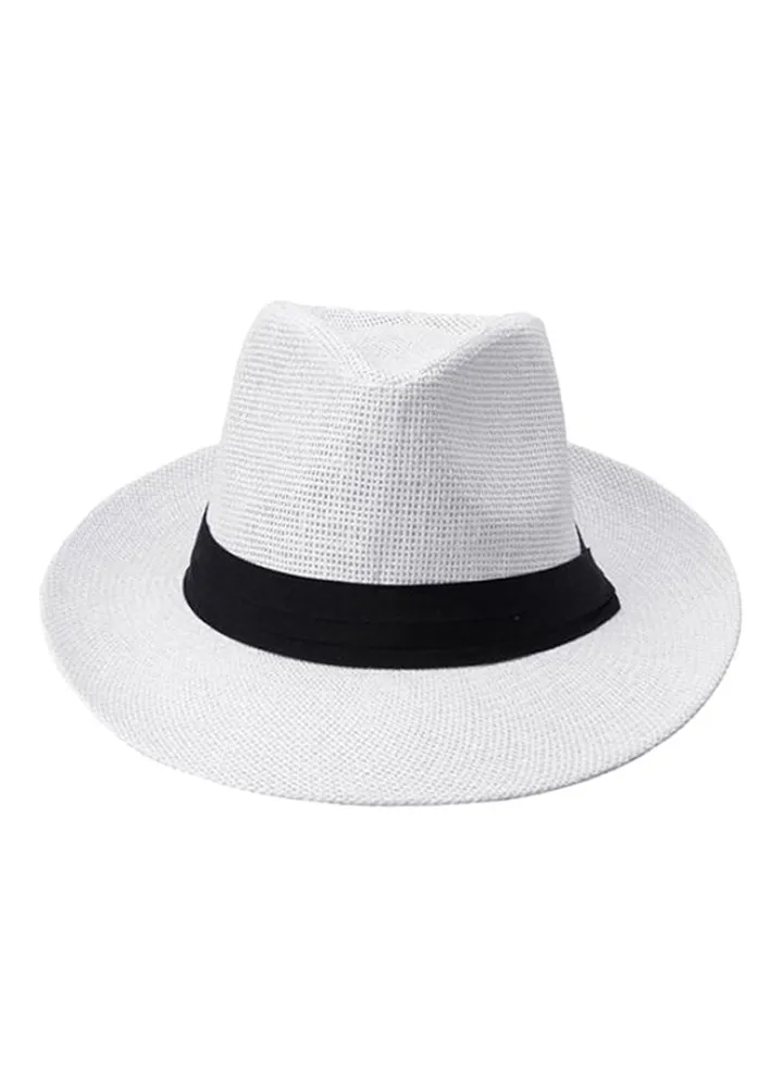 Ribbon Decor Panama Hat White