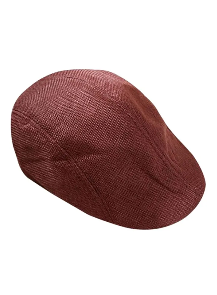 Golf Style Beret Hat Red Coffee