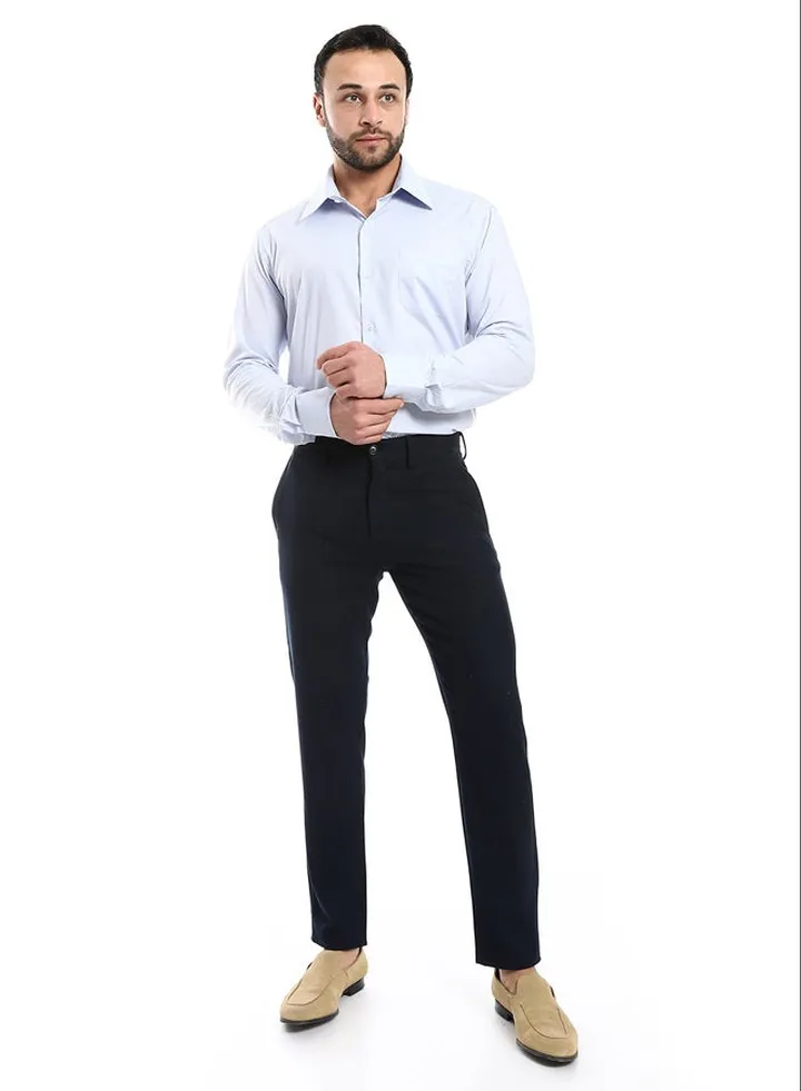 Classic Regular Fit Plain Light Blue Shirt_Blue