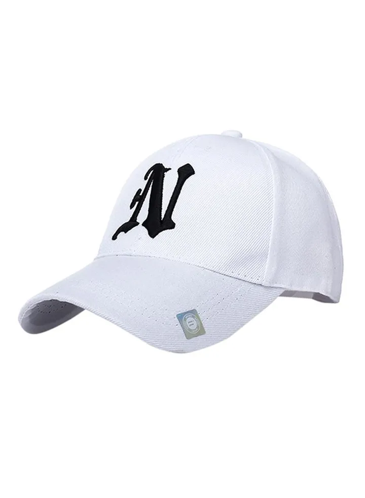 Embroidery Hip Hop Snapback Hat White