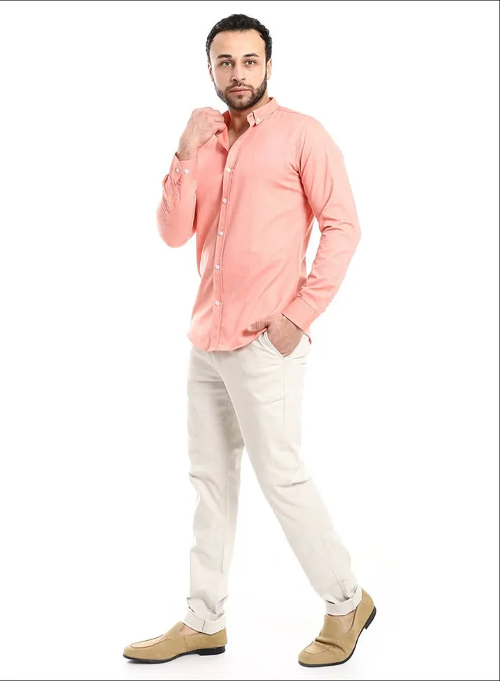 Casual Heather Simon Long Sleeves Shirt_Orange