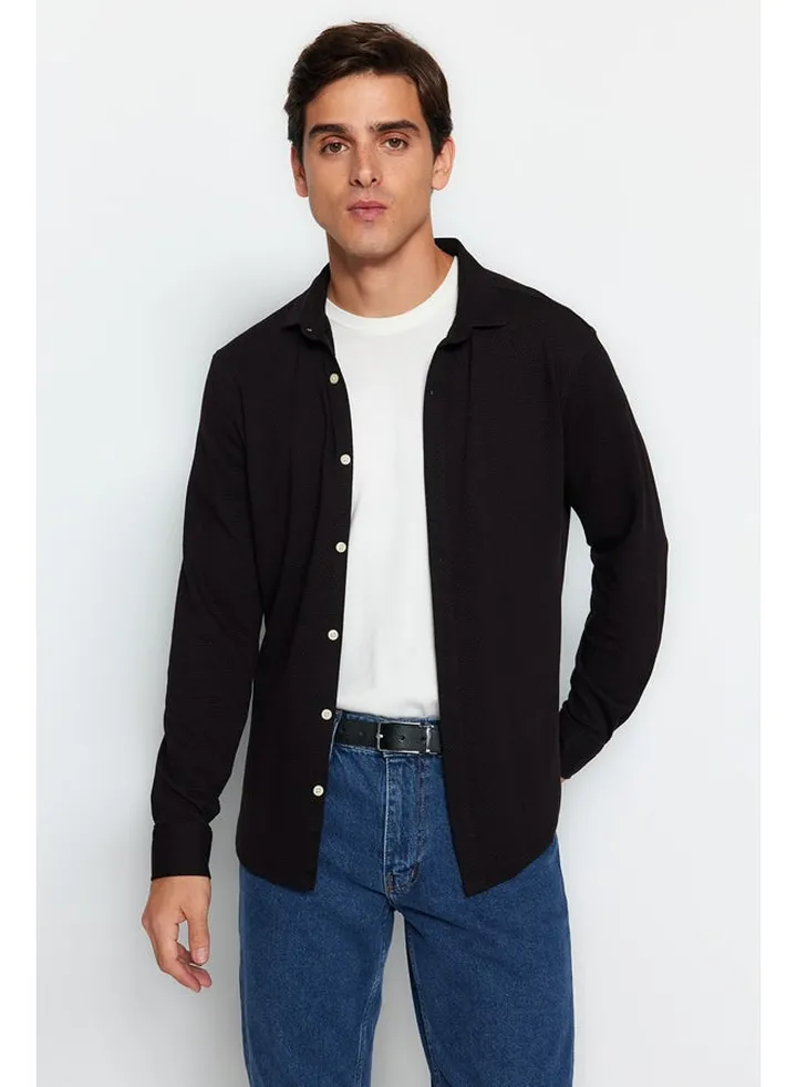 Shirt - Black - Slim fit